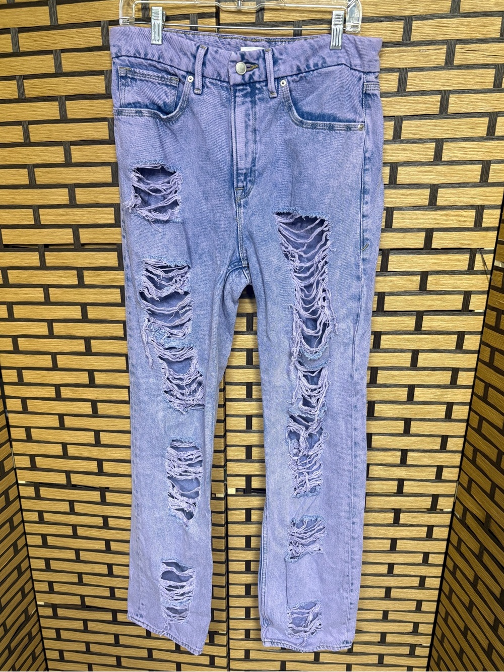 Good American purple distressed jeans size 6